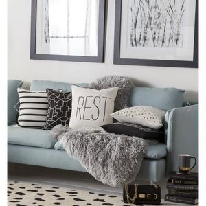 “REST” 18 inch square pillow